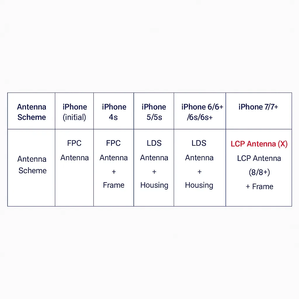 iPhone X LCP antenna usage