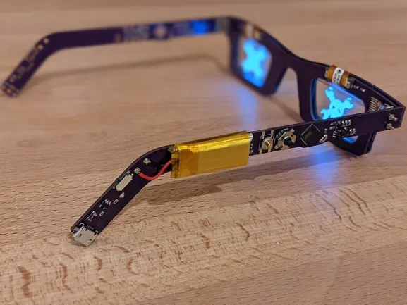 Transparent PCB used in augmented reality glasses for display technology."