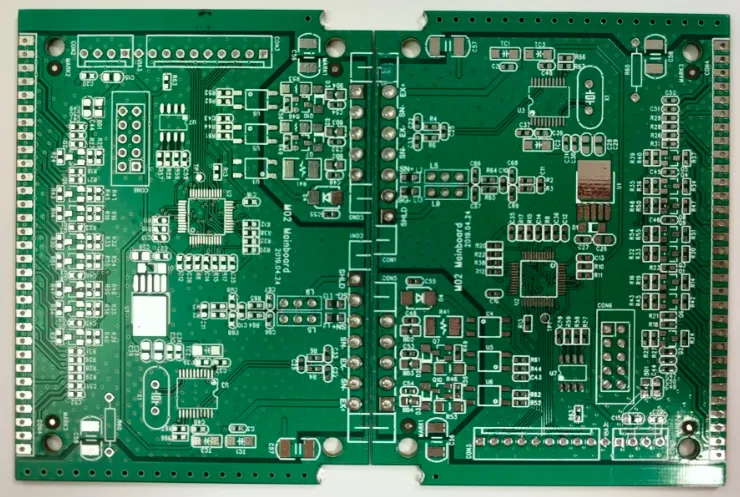 Close-up of PCB with silkscreen markings for component identification