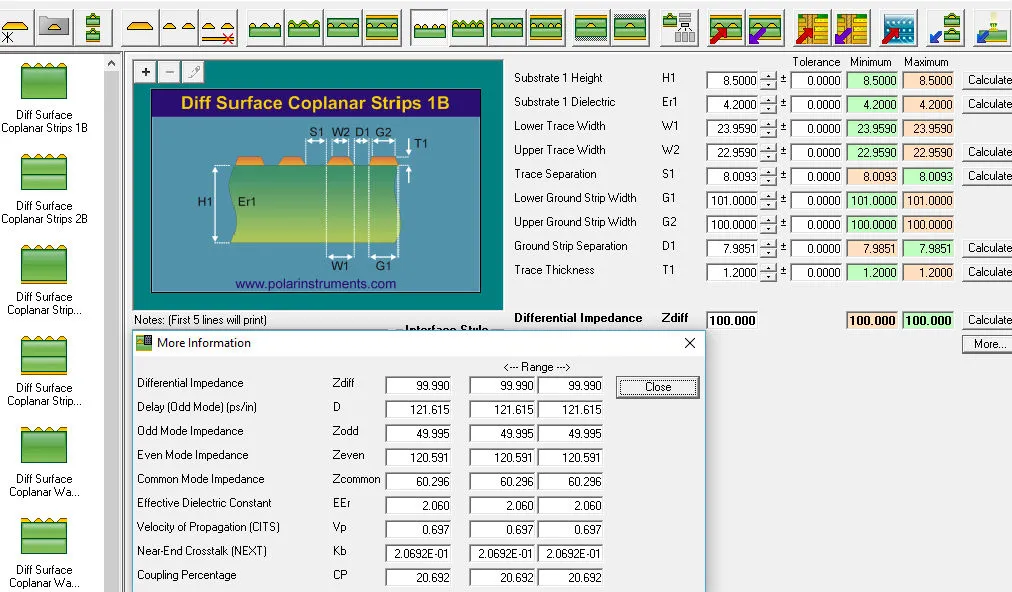Impedance control software tool for PCB design