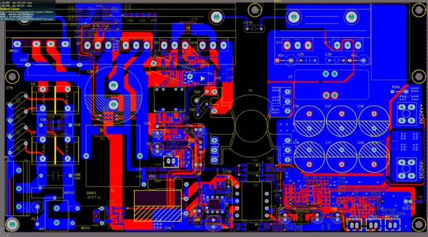 PCB Trace with Impedance Mismatch and Signal Reflection