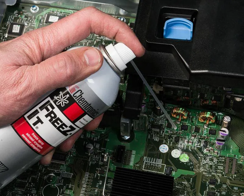 Aerosol spray and pump spray for cleaning printed circuit boards.