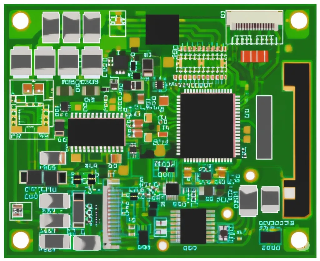 Detailed POS PCB layout with advanced components for retail systems
