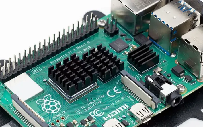 Thermal management with vias and heat sink on gaming PCB.