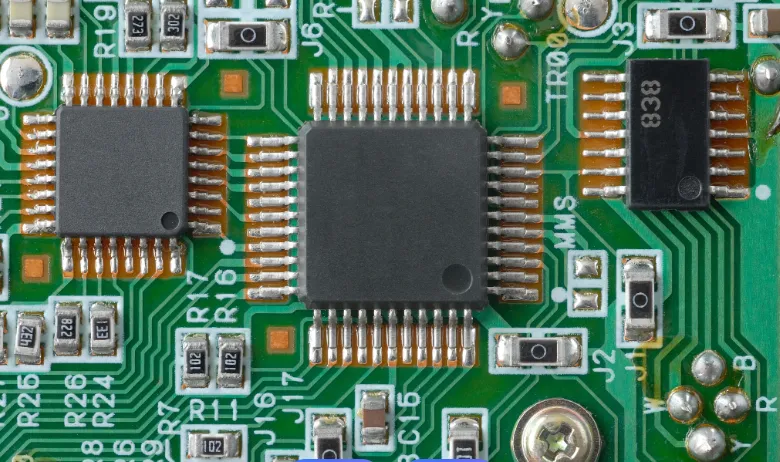 High-density PCB for financial hardware with heat-generating components.