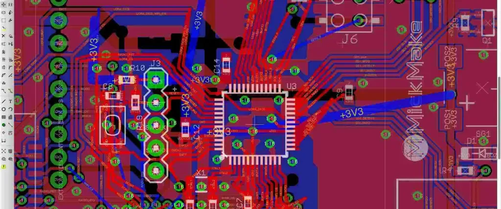 Eagle PCB design software interface for FR-4 board