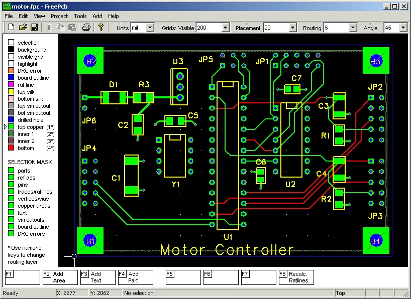 Simple PCB layout for beginners in design software