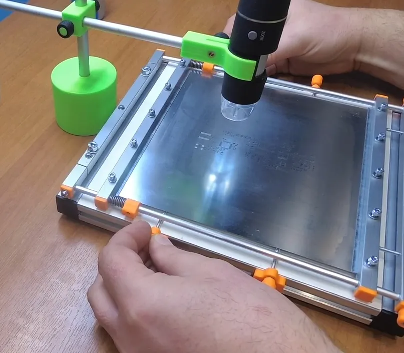 DIY stencil printer setup for PCB prototyping