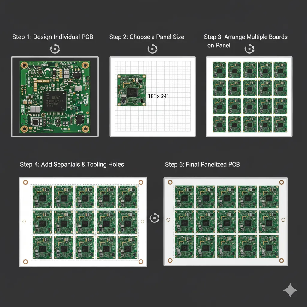 Step-by-step PCB panelization process for beginners.
