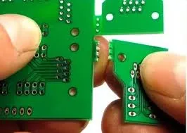 Breakaway tabs on a non-standard PCB for easy separation