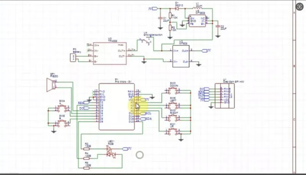 Gaming console PCB layout with key components labeled