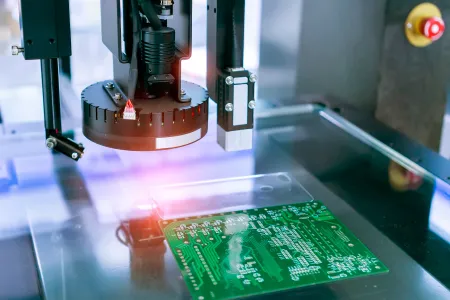 Automated Optical Inspection machine for PCB failure analysis.