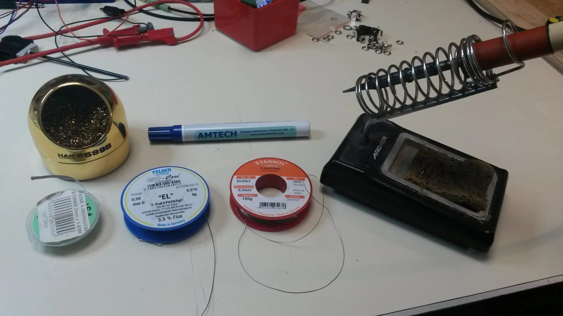 Workbench setup for DIY SMD component replacement at home.