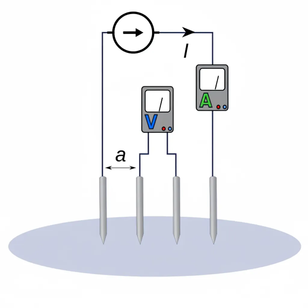 Four-point probe setup