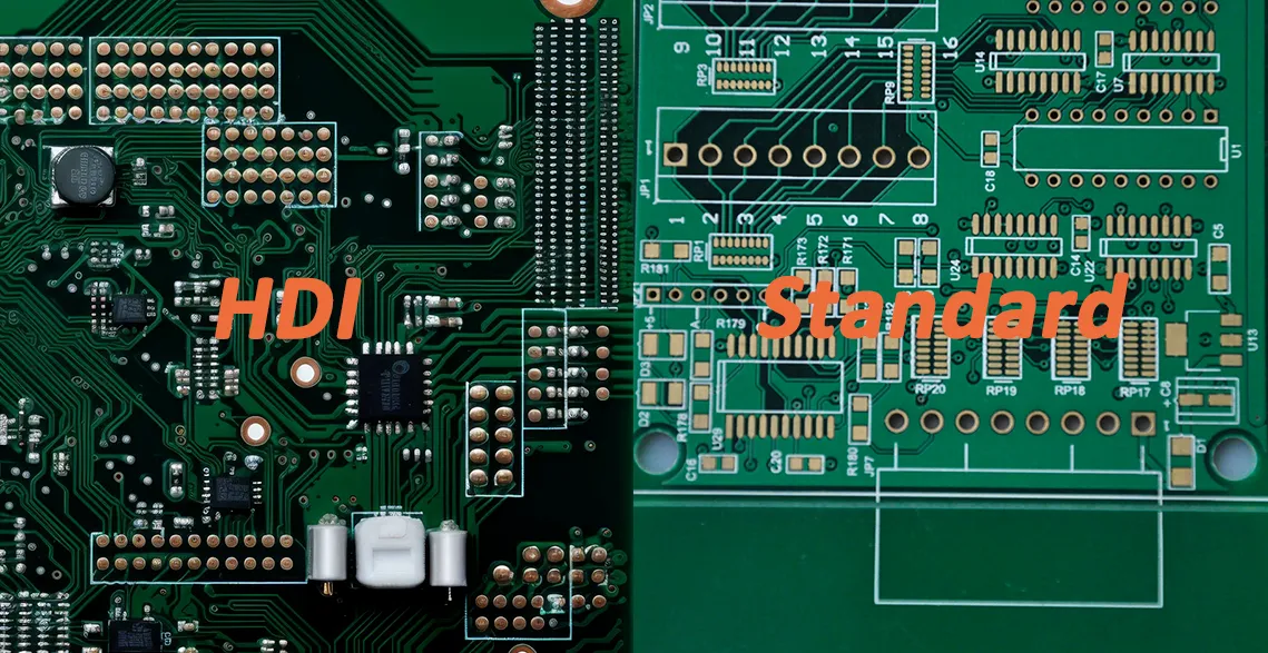 Comparison of standard PCB vs miniaturized PCB for edge computing.