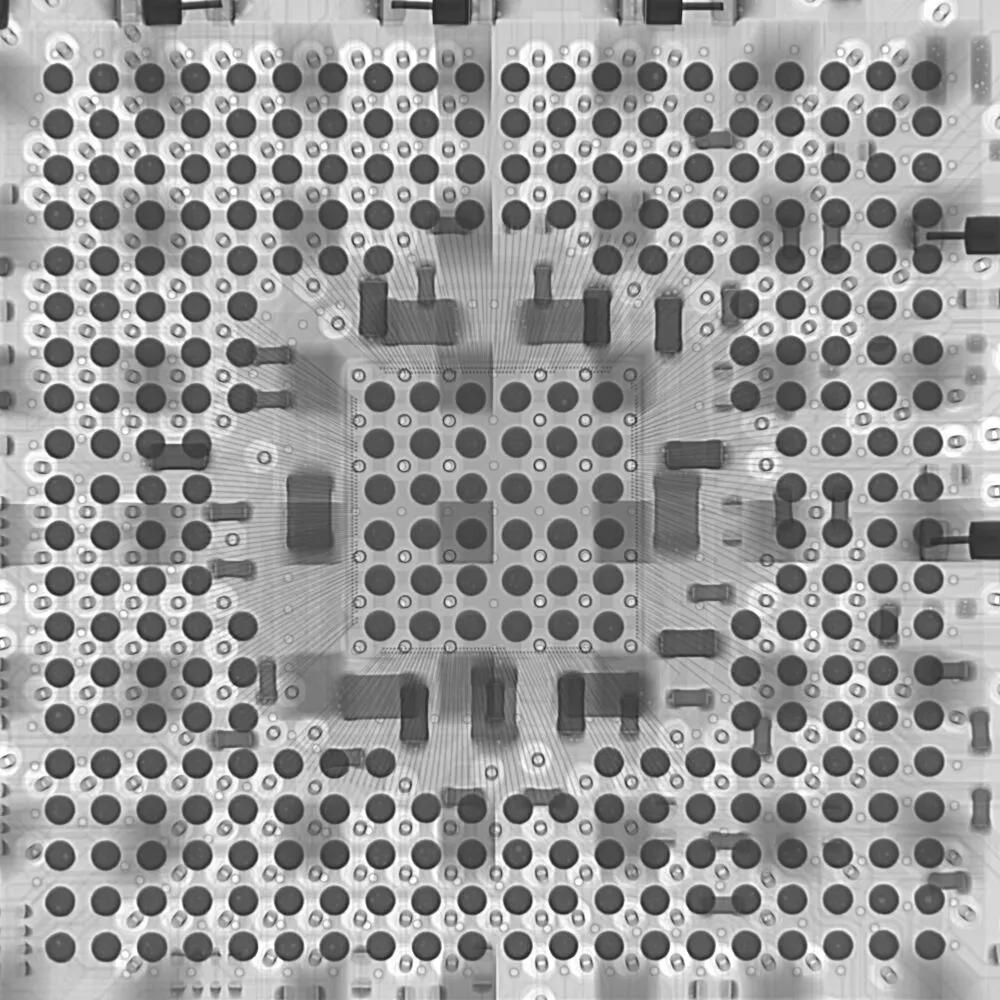 X-ray inspection of BGA solder joints on PCB panel