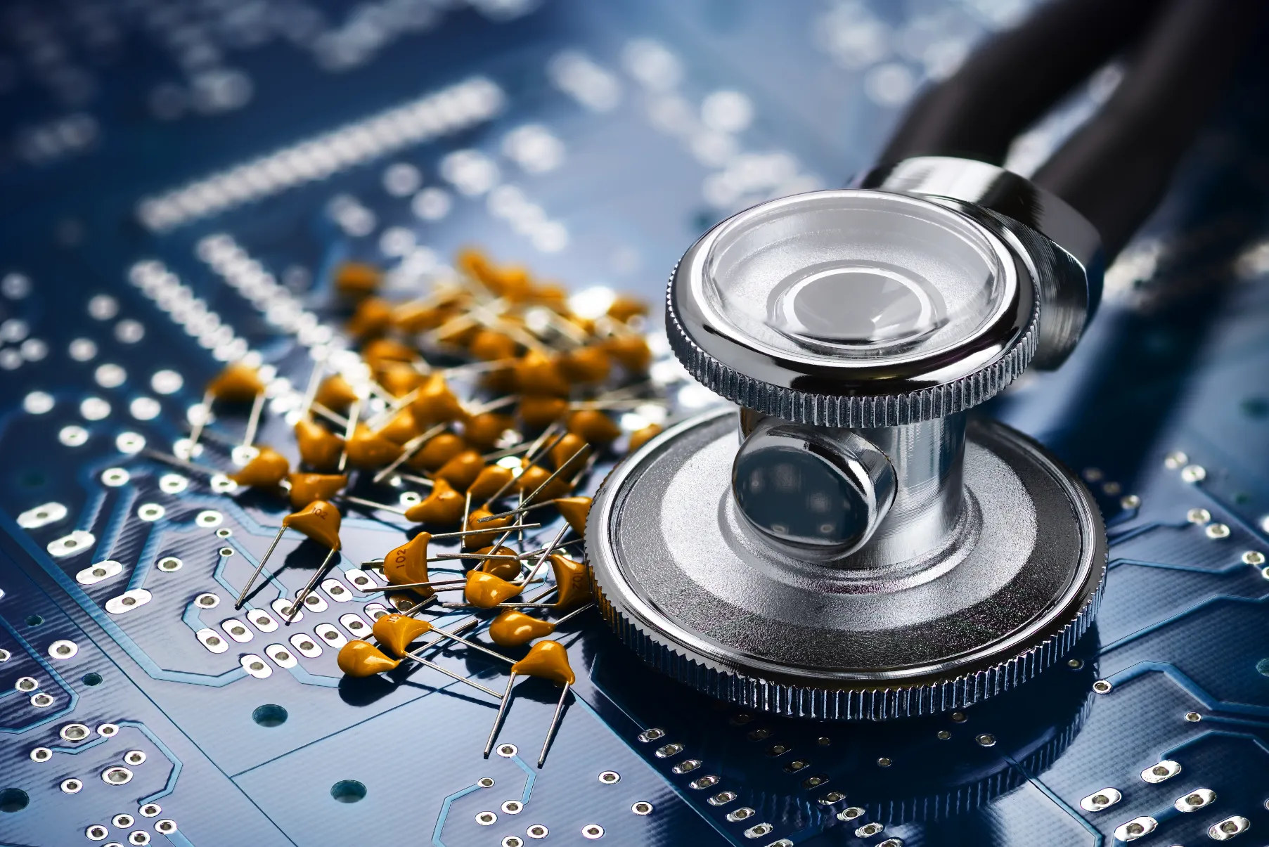 Completed surgical robot PCB with high-performance laminate for medical precision