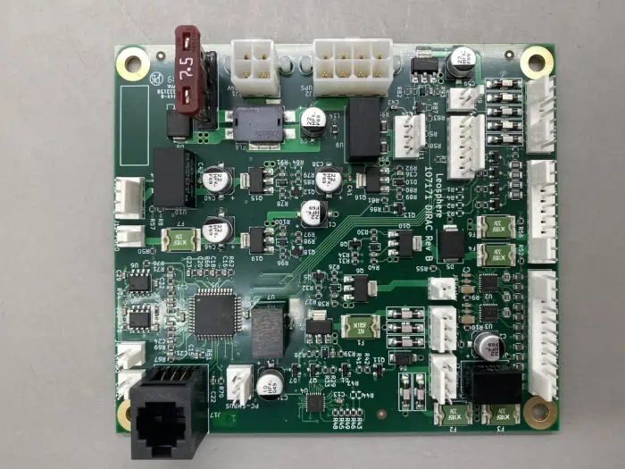 High-density PCB for hotel room control system showcasing compact component layout.