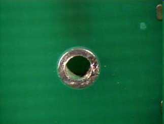 Repaired plated through-hole with an eyelet insert