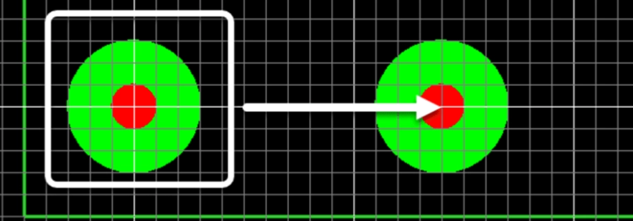 PCB design software displaying solder mask alignment with fiducials
