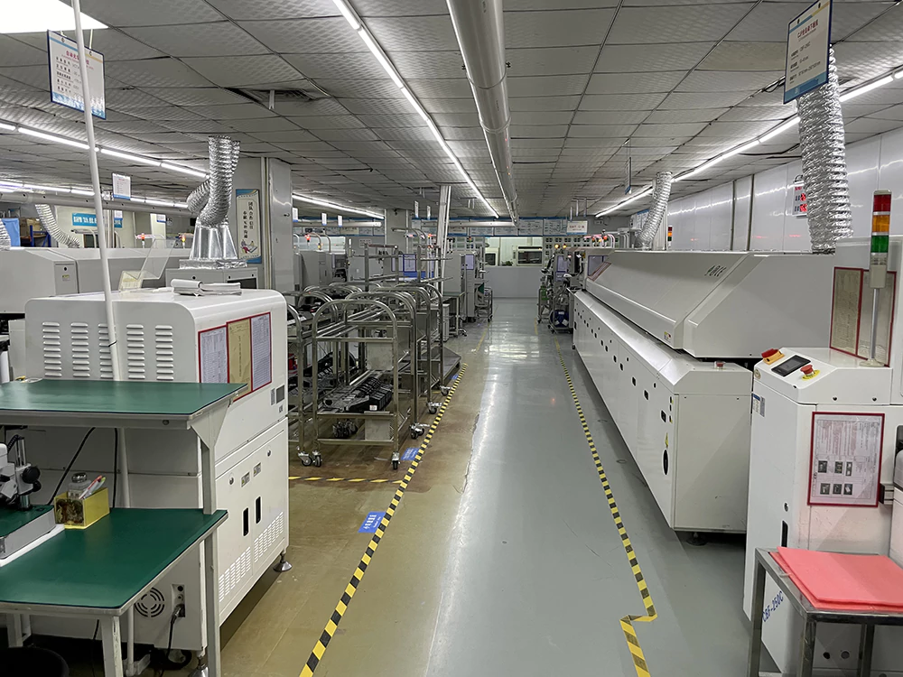 PCB manufacturing facility showing equipment used in production.