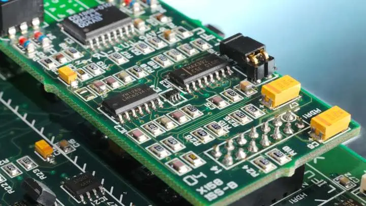 Finished DIY electronics project with SMT soldered components.