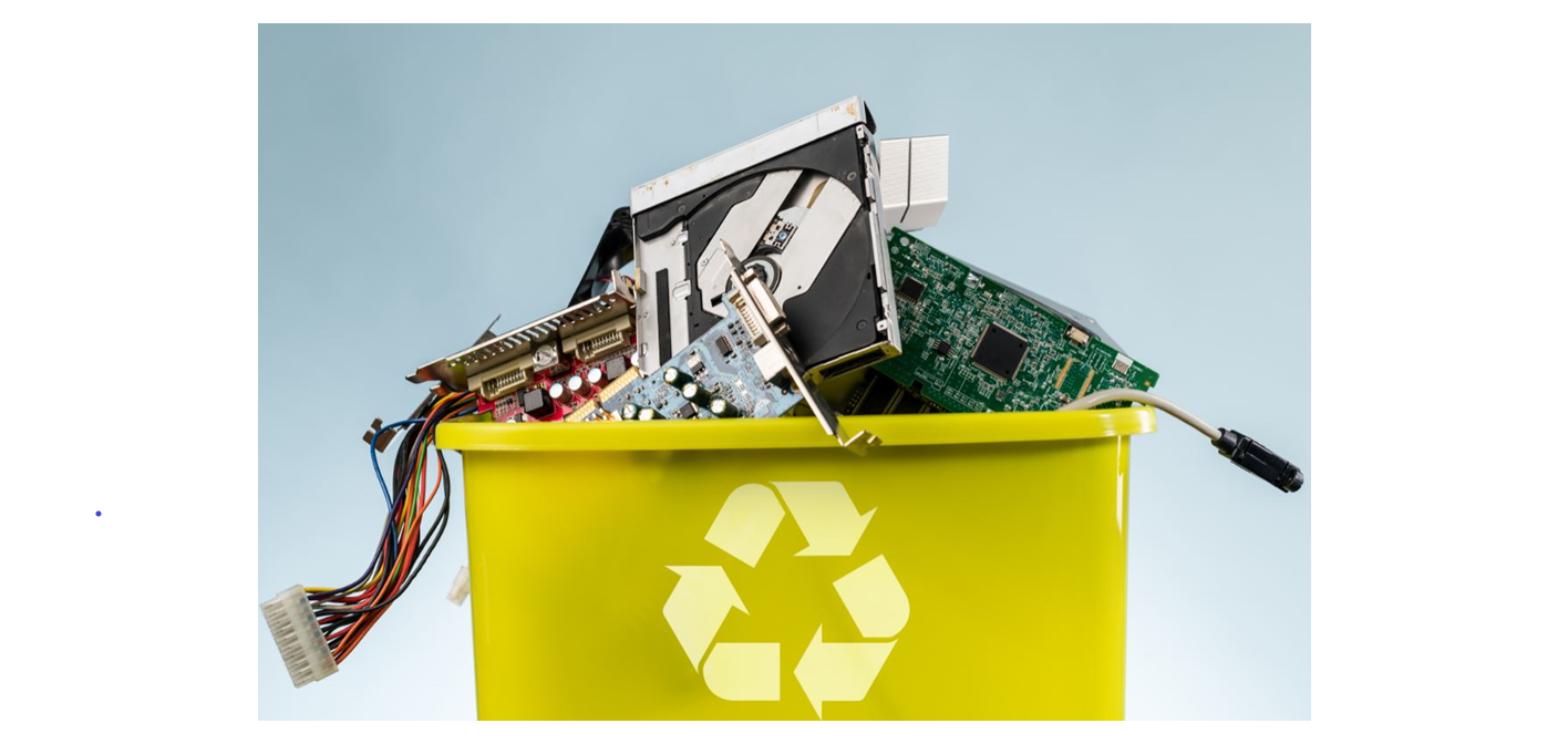 Electronics recycling bin as a step toward reducing environmental footprint.