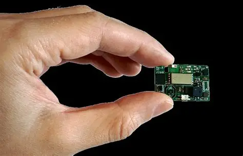 Example layout of smallest possible PCB for IoT sensors showing dense component placement