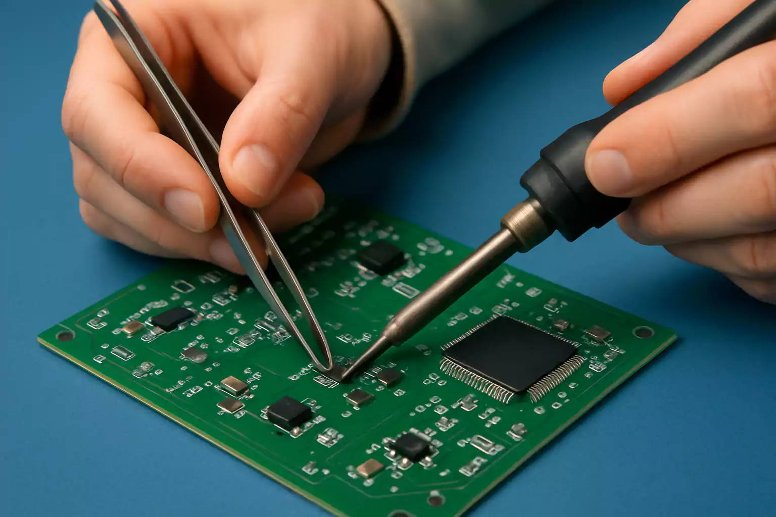 Manual SMT Assembly on Prototype PCB