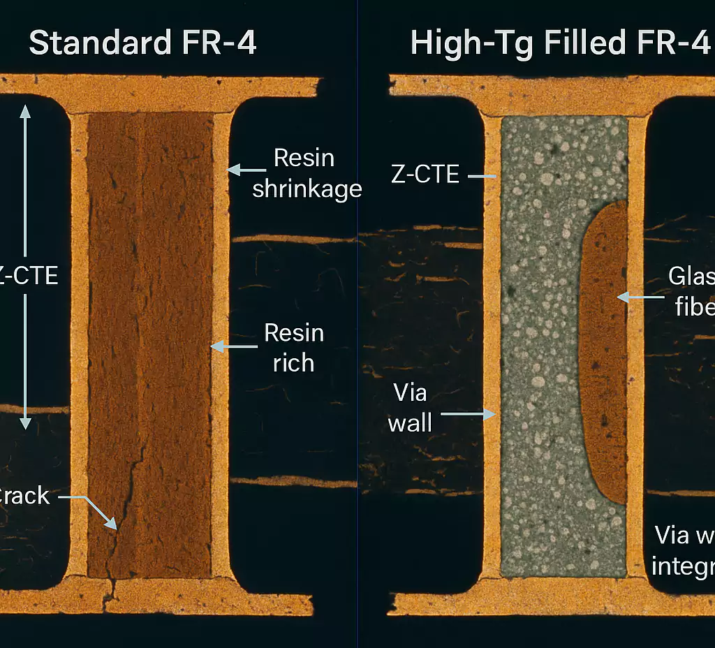 High Tg FR4 Laminate Cross-Section