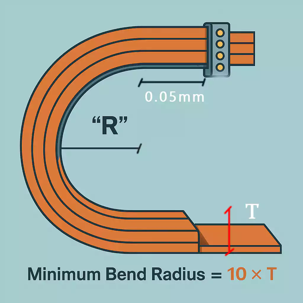 Flex PCB Bend Radius Demonstration